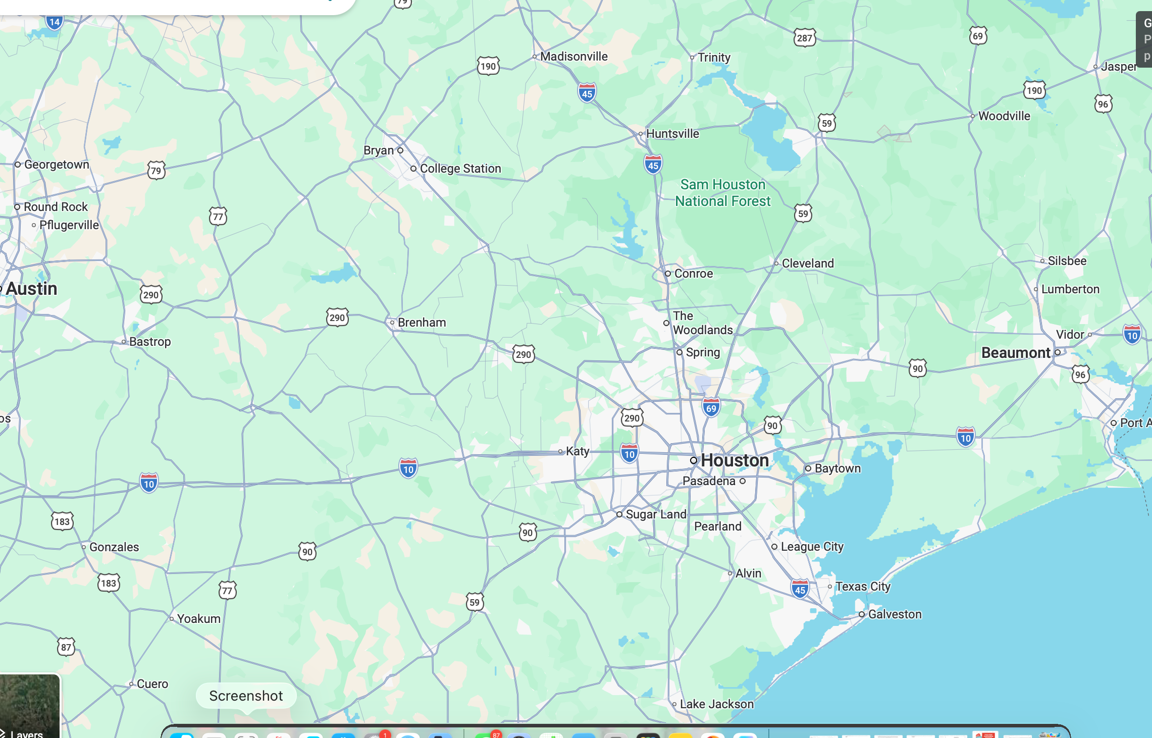Preview of the Pier-Leak Solutions service area map spanning Houston and surrounding Southeast Texas communities